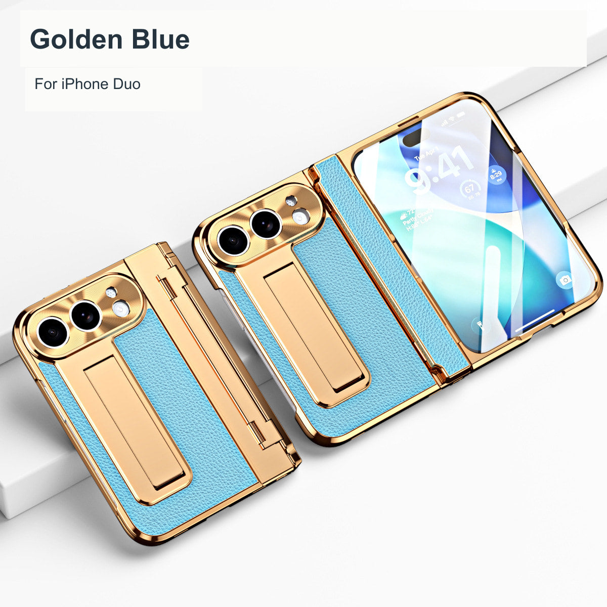 iPhone Duo | Textured Kickstand Case with Hinge Protection & Front Screen Protector