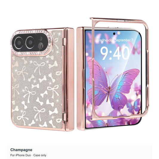 iPhone Duo | Patterned Case with Sparkling Camera Trim & Hinge Protection