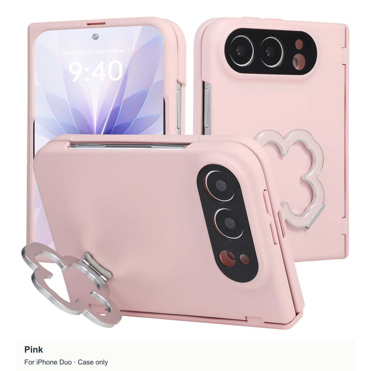 iPhone Duo | Clover Stand Case with Built-In Tempered Glass