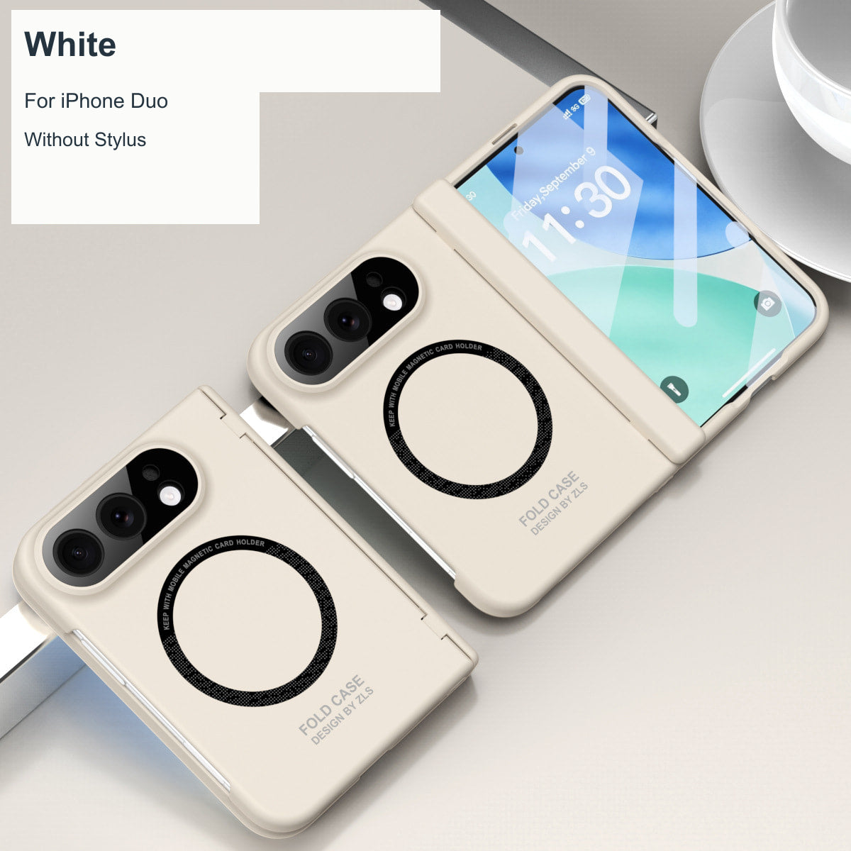 iPhone Duo | Hinge Protection Case with Glass Front & Optional Stylus