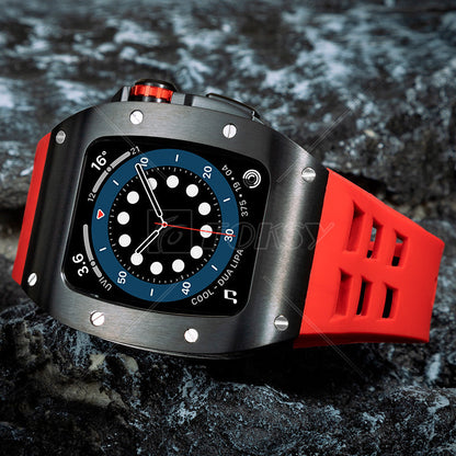 Luxury Metal Case Strap For Apple Watch Series 44/45 mm