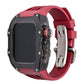 Luxury Metal Case Strap(Fluoro Rubber) For Apple Watch Series 44/45 mm - mycasety2023 Mycasety