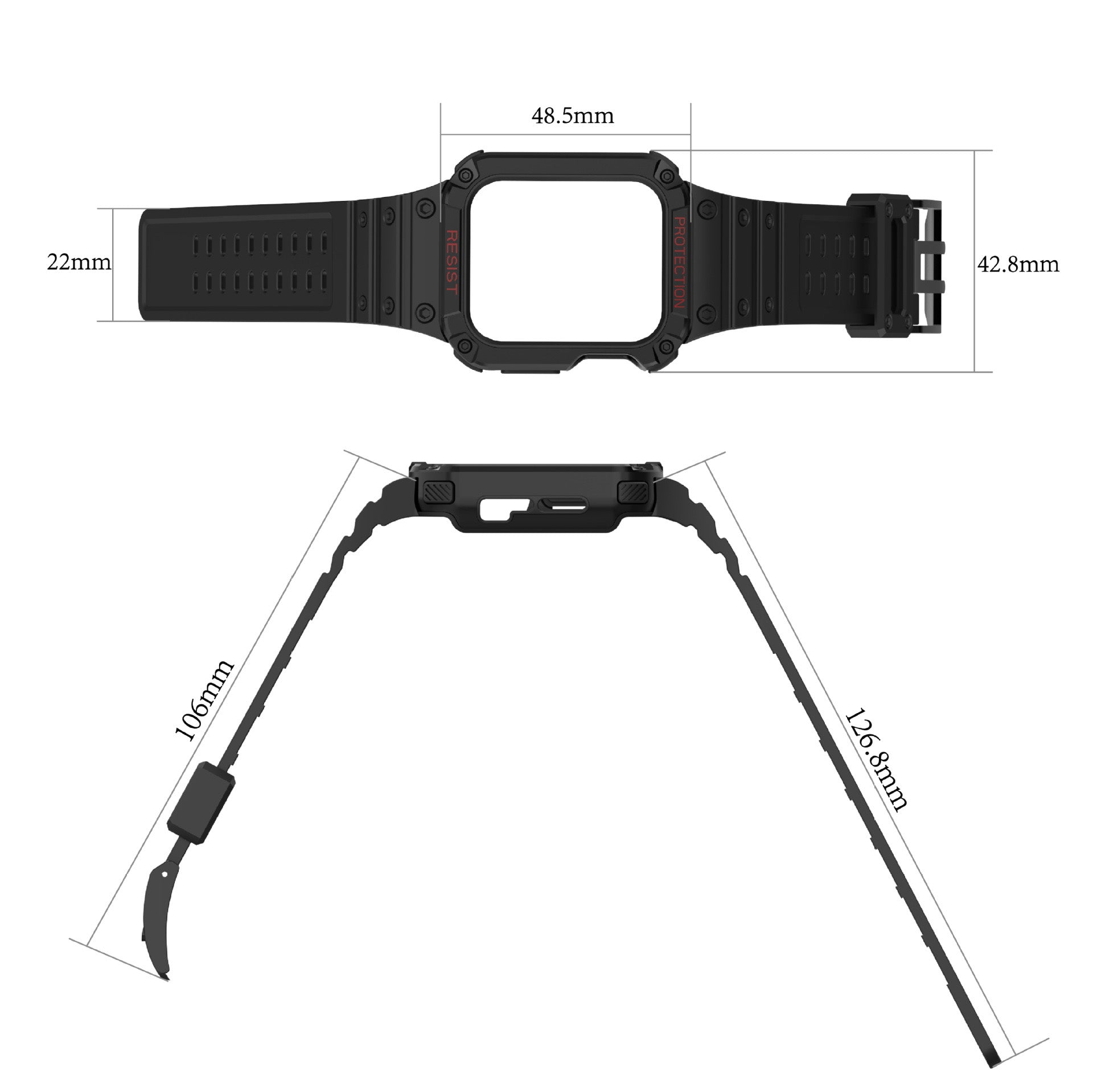 Luxury Case Strap For Apple Watch 44/45mm - Mycasety Mycasety