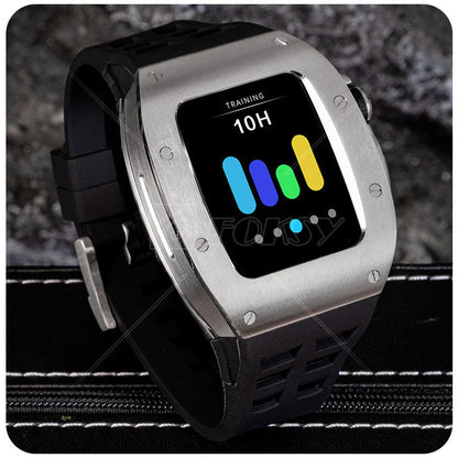 Luxury Metal Case Strap For Apple Watch Series 44/45 mm