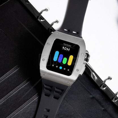Luxury Metal Case Strap For Apple Watch Series 44/45 mm