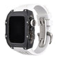 Luxury Metal Case Strap(Fluoro Rubber) For Apple Watch Series 44/45 mm - mycasety2023 Mycasety