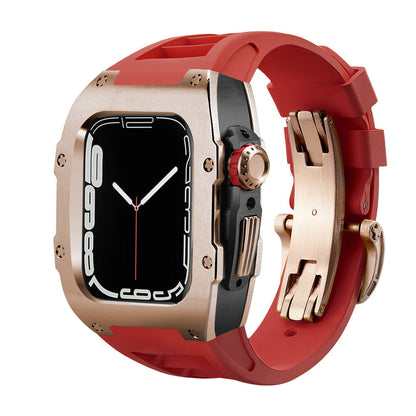 Luxury Metal Case Strap For Apple Watch Series 44/45 mm