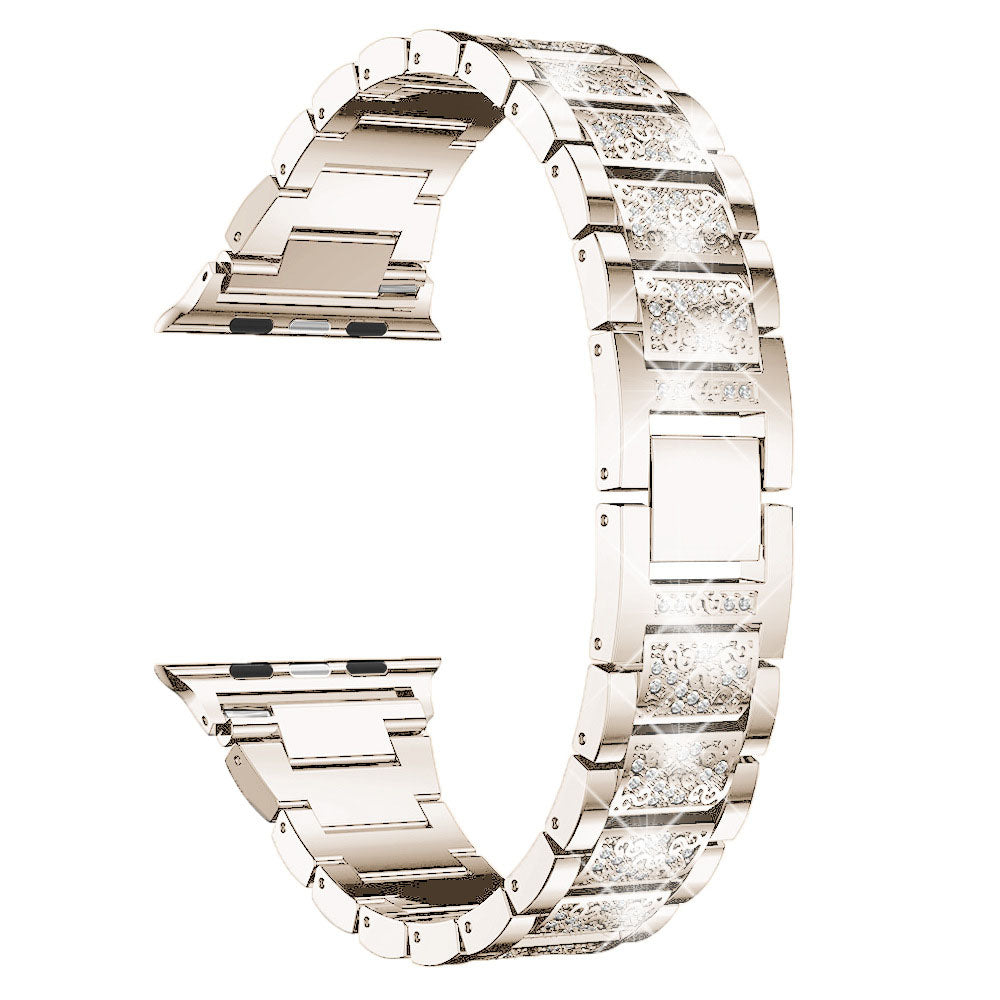 Newest Rhinestones-set Stainless Steel Metal Link Band For Apple Watch