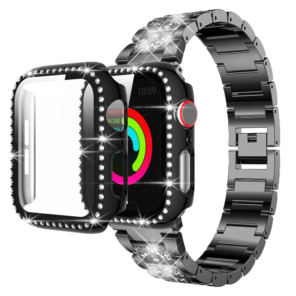 Newest Rhinestones-set Stainless Steel Metal Link Band For Apple Watch