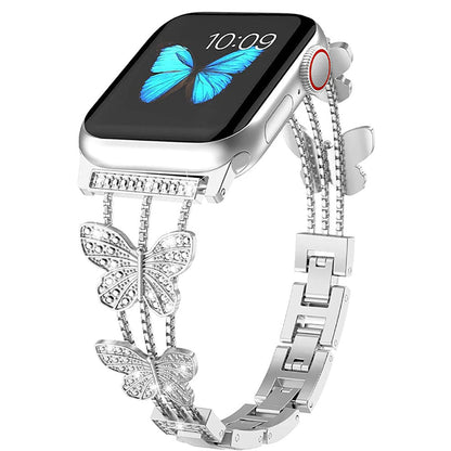 Starlight Butterfly Metal Rhinestones Link Band For Apple Watch