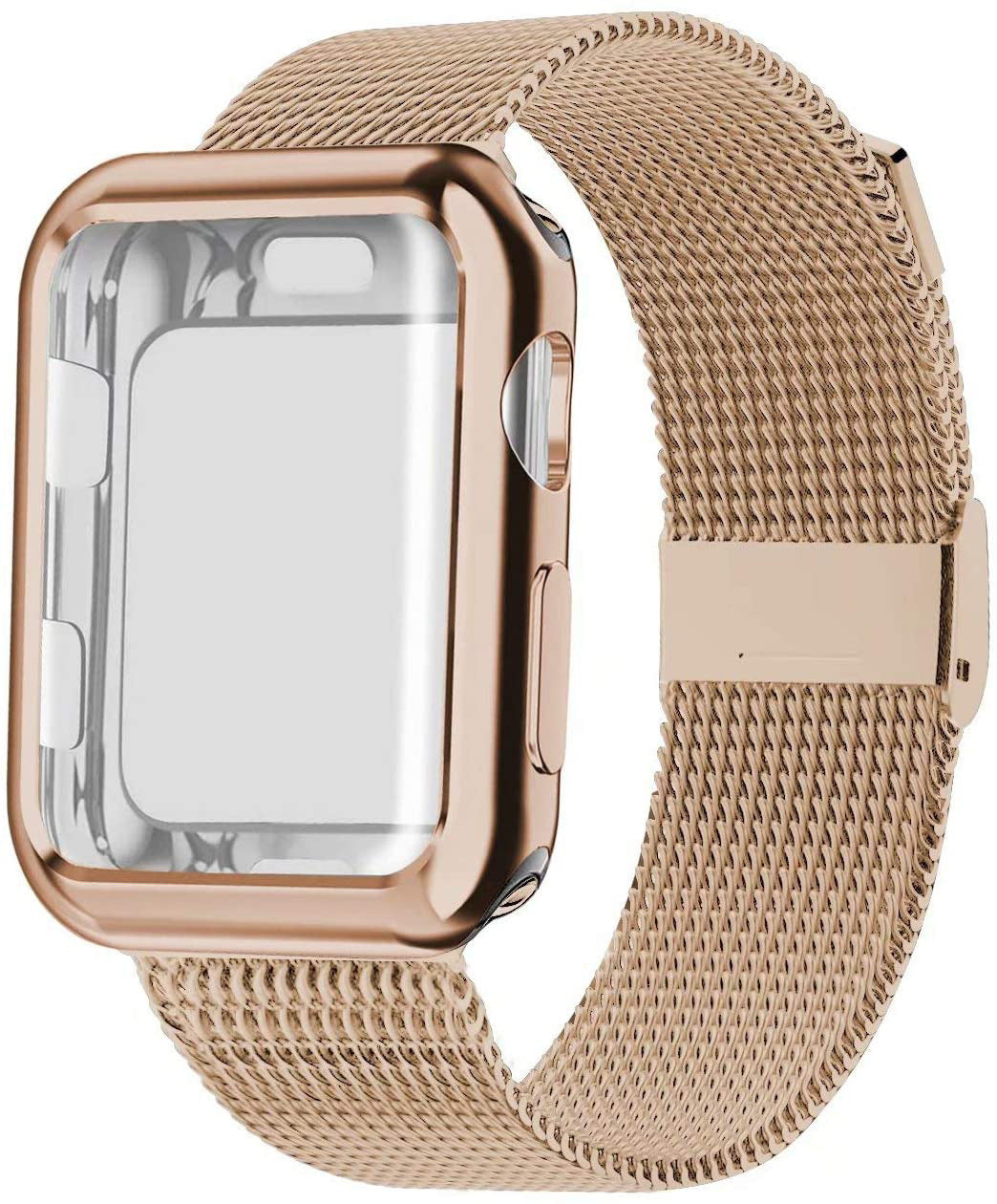 Luxury Metal Case Strap For Apple Watch Series 38/40/41/42/44/45 mm