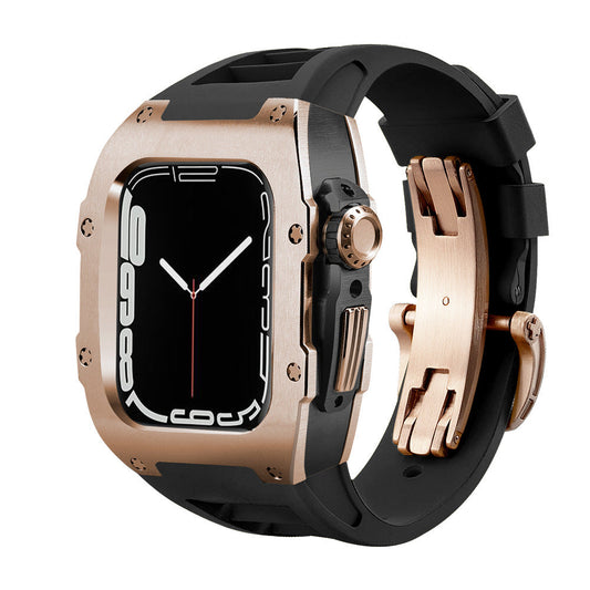 Luxury Metal Case Strap For Apple Watch Series 44/45 mm