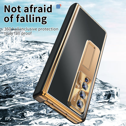 Aluminum Alloy Frame Magnetic Bracket All-Inclusive Electroplating Phone Case For Samsung Galaxy Z Fold3 Fold4 5G