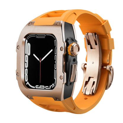 Luxury Metal Case Strap For Apple Watch Series 44/45 mm