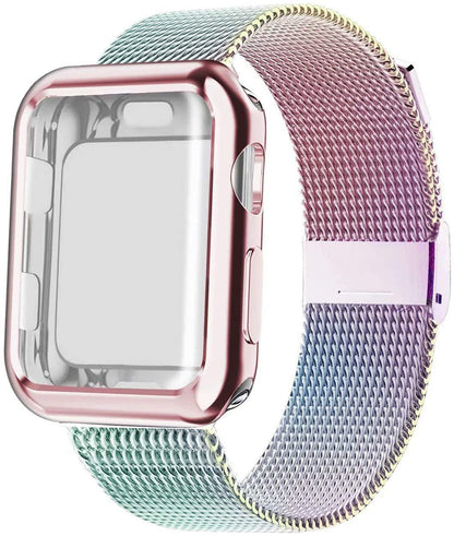 Luxury Metal Case Strap For Apple Watch Series 38/40/41/42/44/45 mm