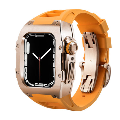 Luxury Metal Case Strap For Apple Watch Series 44/45 mm