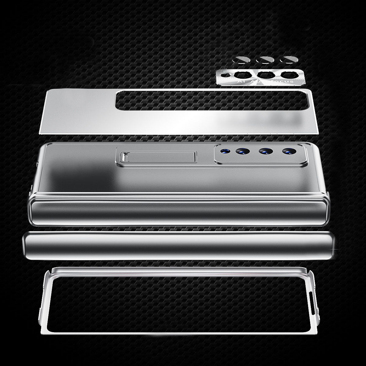 Aluminum Alloy Frame Magnetic Bracket All-Inclusive Electroplating Phone Case For Samsung Galaxy Z Fold3 Fold4 5G